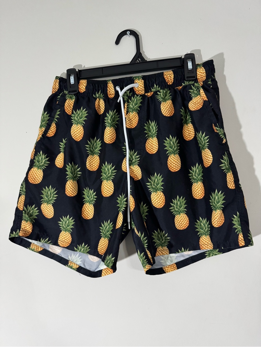 Forever 21 Black Swim Trunks with Yellow Pineapple Print